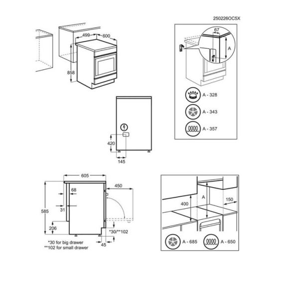 Electrolux LKR564255X Kerámialapos tűzhely