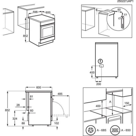 Electrolux LKR64020CX Kerámialapos tűzhely