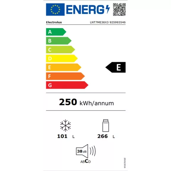 Electrolux LNT7ME36X3 alulfagyasztós hűtőszekrény