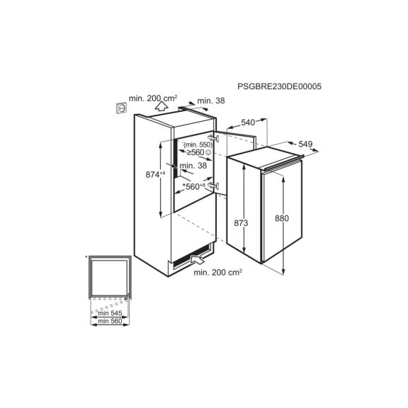 Electrolux LRB3AE88S Beépíthető hűtőszekrény