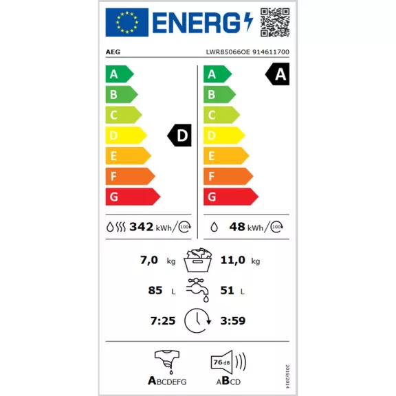AEG LWR85066OE Gőzfunkciós mosó-szárítógép