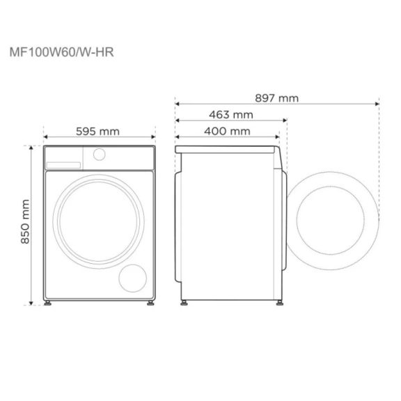 Midea MF100W60/W-HR Elöltöltős mosógép
