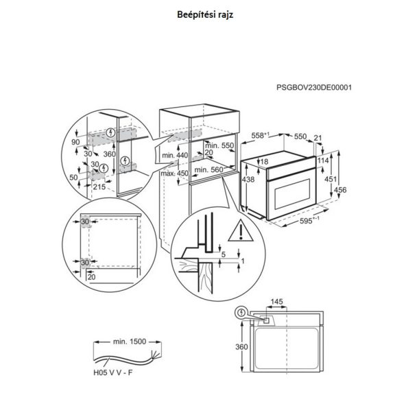 AEG NKK9N821T ProAssist CombiQuick beépíthető kompakt sütő