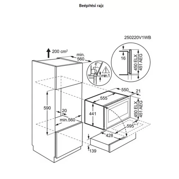 AEG NKW8P21KAB beépíthető kompakt borhűtő