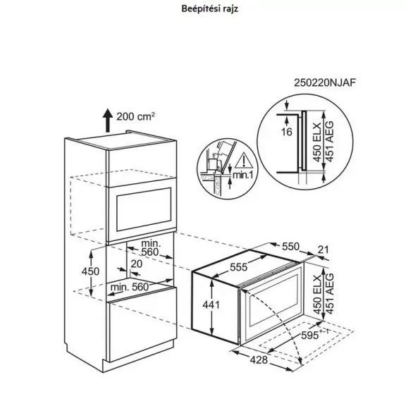 AEG NKW8P21KAB beépíthető kompakt borhűtő