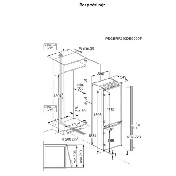 AEG NSC8T751DS Beépíthető alulfagyasztós hűtőszekrény