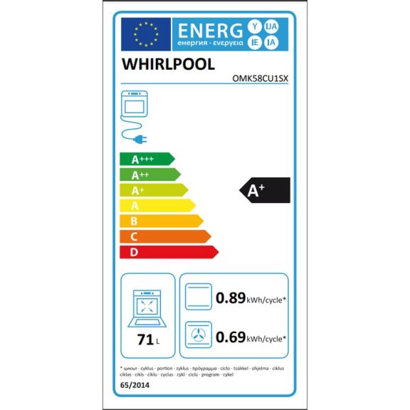 Whirlpool OMK58CU1SX Beépíthető sütő