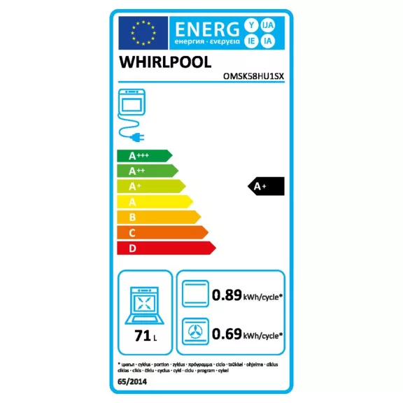 Whirlpool OMSK58HU1 SX Beépíthető sütő
