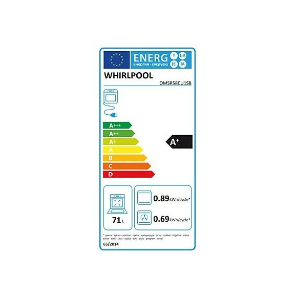 Whirlpool OMSR58CU1 SB Beépíthető sütő