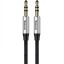 Audió kábel, 2 x 3,5 mm jack, 100 cm, cipőfűző minta, Baseus Yiven M30, fekete/ezüst