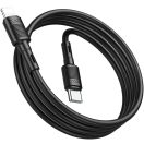 USB Type-C töltő- és adatkábel, Lightning, 100cm, 20W, gyorstöltés, PD, Hoco X83 Victory, fekete