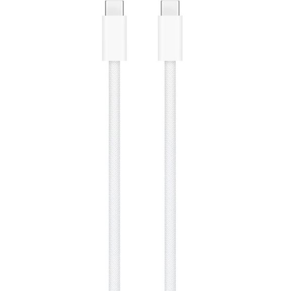 USB Type-C töltő- és adatkábel, USB Type-C, 200 cm, 240W, gyorstöltés, PD, cipőfűző minta, Apple, fehér, gyári