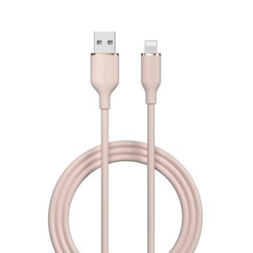   USB töltő- és adatkábel, Lightning, 120 cm, 2400 mA, Devia Jelly, EC630, rózsaszín