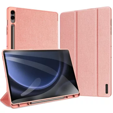   Samsung Galaxy Tab S9 FE Plus (12.4) SM-X610 / X616B, mappa tok, Trifold, érintőceruza tartó, Dux Ducis Domo, rózsaszín