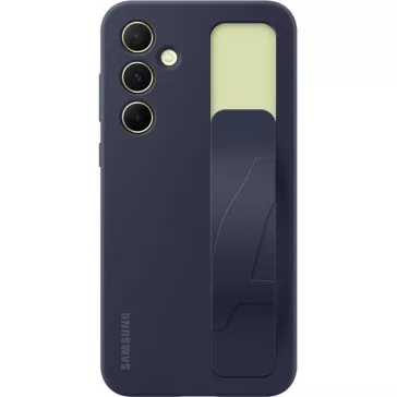   Samsung Galaxy A55 5G SM-A556B, Szilikon tok, matt, beépített szíj, sötétkék, gyári