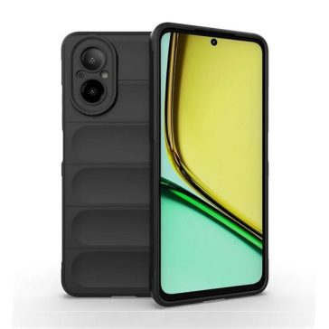   Realme C67 4G, Szilikon tok, közepesen ütésálló, 3D minta, fekete