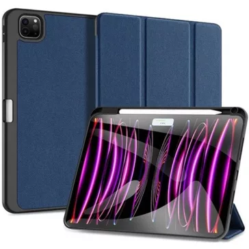   Apple iPad Pro 11 (2024 / 2025), mappa tok, Smart Case, érintőceruza tartó, Dux Ducis Domo, sötétkék
