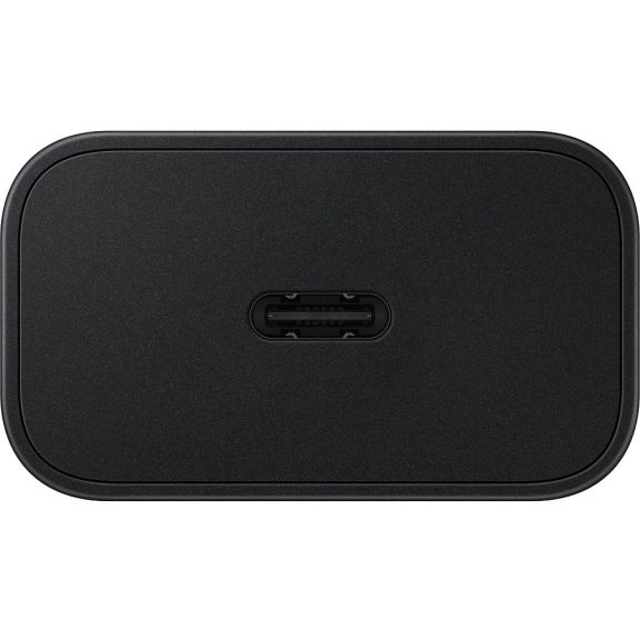 Hálózati töltő adapter, 25W, USB Type-C aljzat, USB Type-C - USB Type-C kábellel, PD, PDO / PPS, GaN, gyorstöltés, Samsung, fekete, gyári