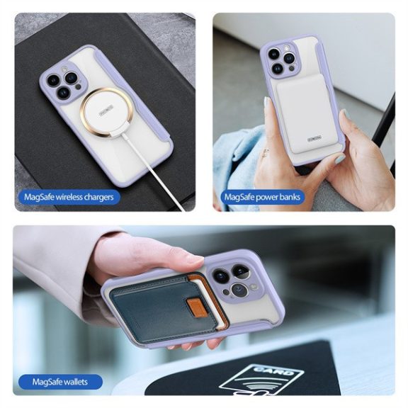 Apple iPhone 16, Oldalra nyíló tok, stand, közepesen ütésálló, Magsafe kompatibilis, Dux Ducis Skin Pro Magsafe, fekete