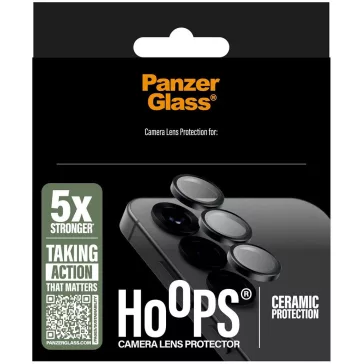   Samsung Galaxy S25 Ultra SM-S938, Kamera lencsevédő fólia, ütésálló fólia, Tempered Glass (edzett üveg), Panzerglass Hoops Ceramic, fekete