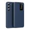 Samsung Galaxy S22 5G SM-S901, Oldalra nyíló tok, hívás mutatóval, kártyatartóval, Smart View Cover, sötétkék
