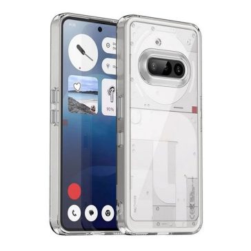   Nothing Phone 3a, Műanyag hátlap védőtok + szilikon keret, közepesen ütésálló, átlátszó hátlap, átlátszó
