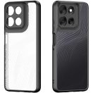 Motorola Moto G56, Műanyag hátlap védőtok + szilikon keret, hullám minta, Dux Ducis Aimo, áttetsző/fekete