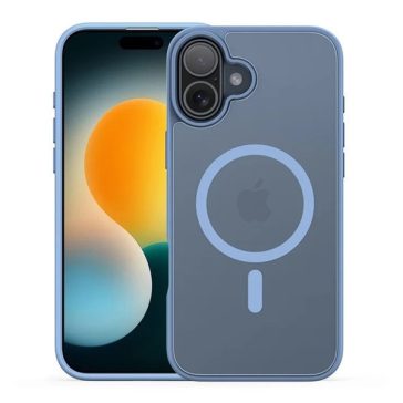  Apple iPhone 17, Műanyag hátlap védőtok + szilikon keret, közepesen ütésálló, légpárnás sarok, Magsafe kompatibilis, Dux Ducis Yind, áttetsző/világoskék