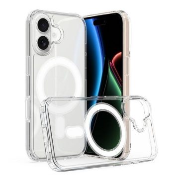   Apple iPhone 17, Szilikon tok, közepesen ütésálló,  légpárnás sarok, Magsafe kompatibilis, átlátszó