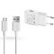 Hálózati töltő adapter, 5V / 2000mA, USB aljzat, microUSB kábellel, gyorstöltés, Samsung, fehér, gyári