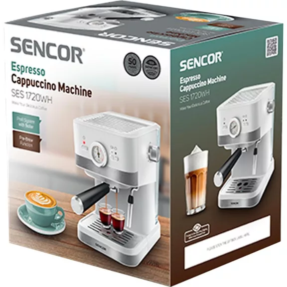 Sencor SES 1720WH Eszpresszó kávéfőző, fehér Sencor SES 1720WH Eszpresszó kávéfőző, fehér