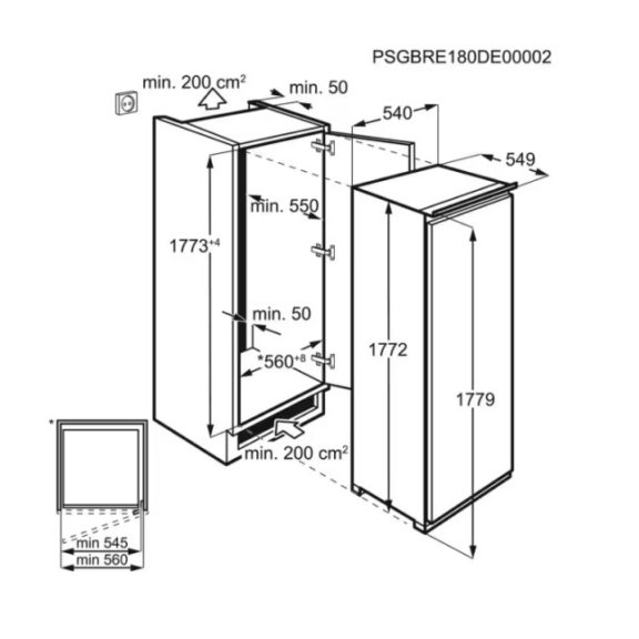 AEG SKE818D1DS Beépíthető hűtőszekrény