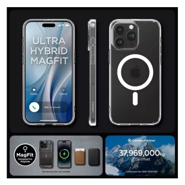   Spigen Ultra Hybrid MagFit Apple iPhone 16 Pro tok, MagSafe, Frost Clear, átlátszó