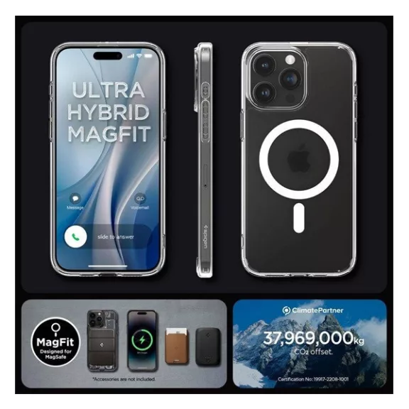 Spigen Ultra Hybrid MagFit Apple iPhone 16 Pro tok, MagSafe, Frost Clear, átlátszó