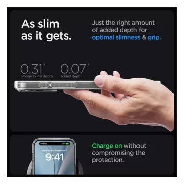  Spigen Ultra Hybrid MagFit Apple iPhone 16 Pro tok, MagSafe, Frost Clear, átlátszó