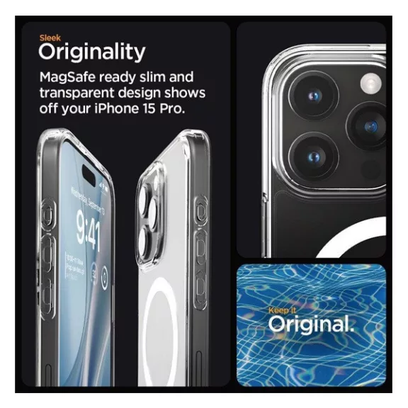 Spigen Ultra Hybrid MagFit Apple iPhone 16 Pro tok, MagSafe, Frost Clear, átlátszó