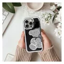 Teddy Bear iPhone 16 Pro Max csillogó köves tok, ezüst