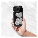 Teddy Bear iPhone 16 Pro Max csillogó köves tok, ezüst