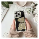 Teddy Bear iPhone 16 Pro Max csillogó köves tok, arany