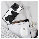 Teddy Bear iPhone 16 Plus csillogó köves tok, fekete