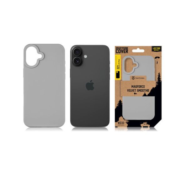 Tactical MagForce Velvet Smoothie Apple iPhone 16 Plus MagSafe tok, Foggy, világosszürke