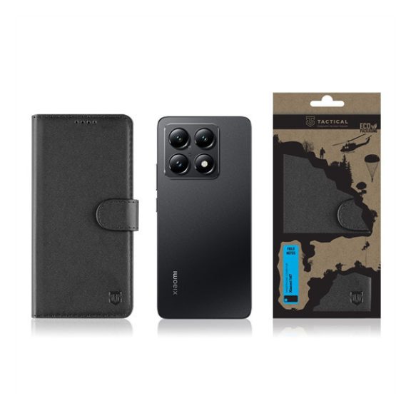 Tactical Field Notes Xiaomi 14T flip/oldalra nyíló tok, fekete