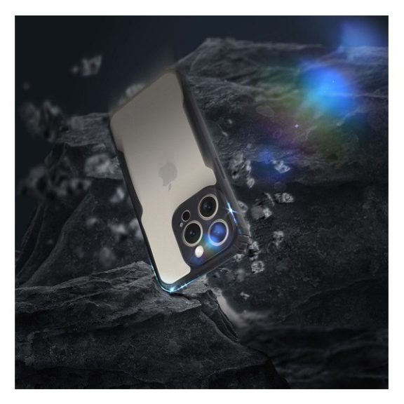 iPhone 16 ütésálló tok erősített peremmel, fekete