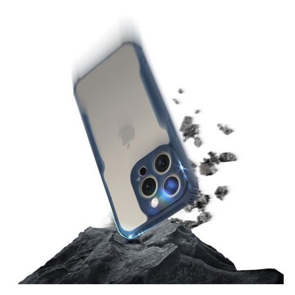 iPhone 15 Plus ütésálló tok erősített peremmel, tengerészkék