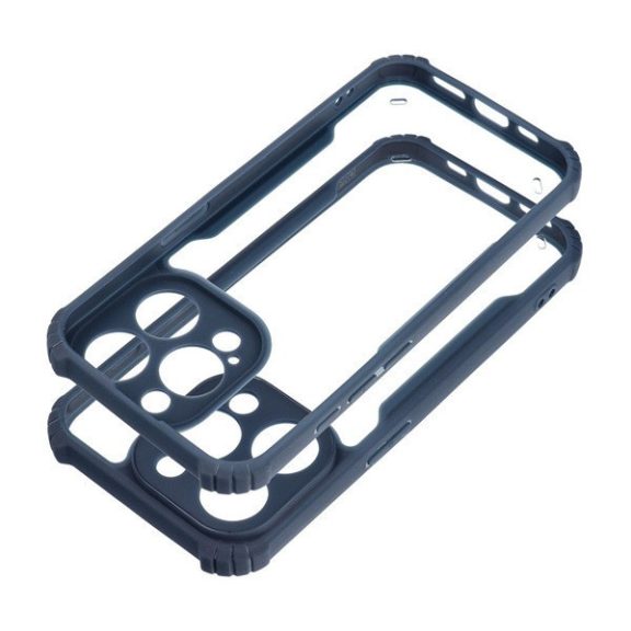 iPhone 15 Pro ütésálló tok erősített peremmel, tengerészkék