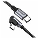 Ugreen USB-C-USB-C, QC 3.0 adatkábel, PD, 3A, 60W, 1m, fekete