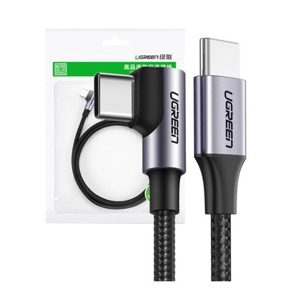 Ugreen USB-C-USB-C, QC 3.0 adatkábel, PD, 3A, 60W, 1m, fekete