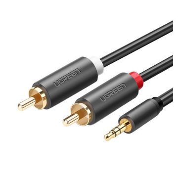   Ugreen AV102 2x RCA (Cinch) jack 3,5 mm-es kábel, 1,5m, fekete