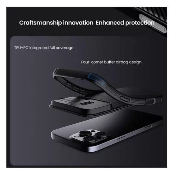 Nillkin CamShield Pro Apple iPhone 16 Pro műanyag hátlap tok, fekete