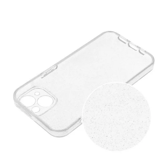 Clear 2mm iPhone 16 Pro csillámos szilikon tok, átlátszó